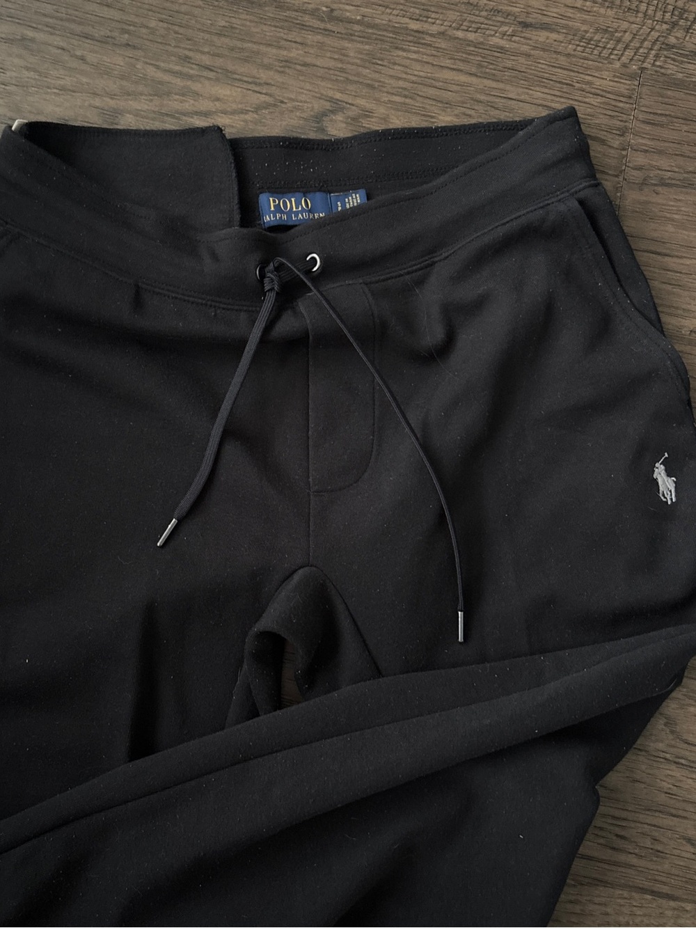 Ralph Lauren Black Sweatpants Joggers with Polo Pony